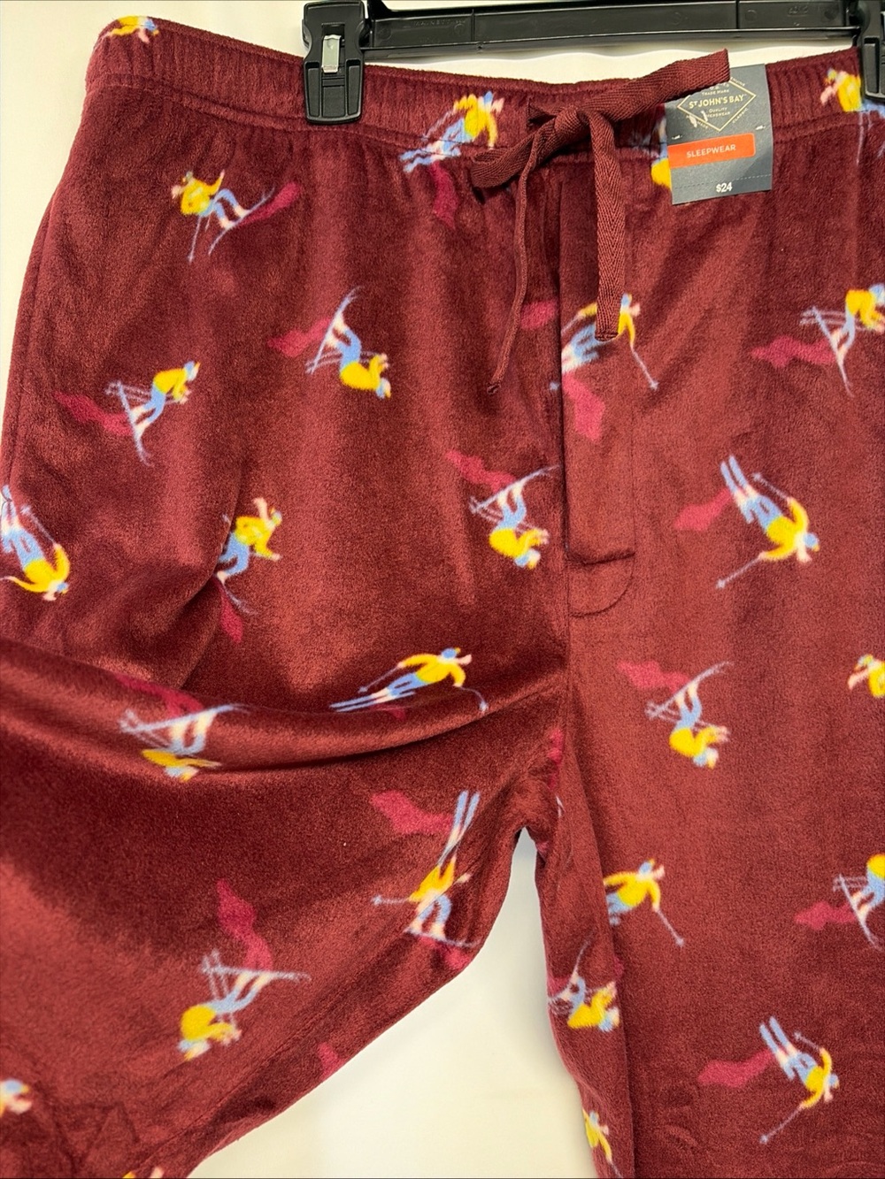 *3 PAIRS* St. Johns Bay Men’s Sz XL Burgundy Skier Fleece Sleep Pajama Pants - Picture 6 of 12